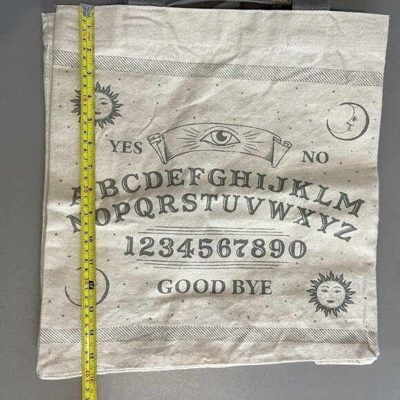 Ouija Board Reusable Canvas Tote Shopping Bag Gray Tan - Picture 6 of 8